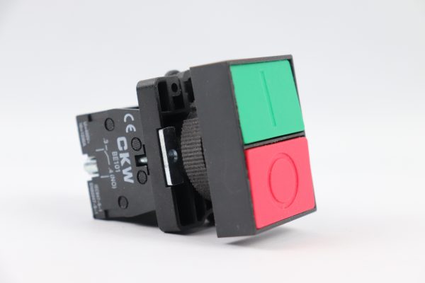 Botão duplo  faceado 22MM verde e vermelho - Imagem 2