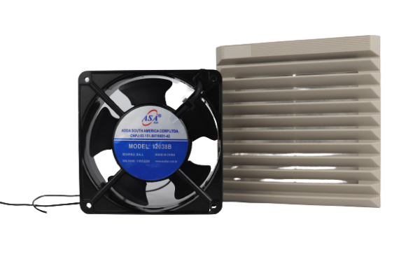 Mini Ventilador 120mm + Grelha Plástica C/ Filtro e Grade de Proteção ASA fan